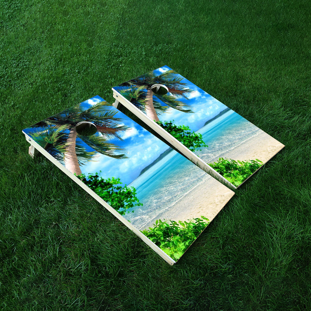 PALM OCEAN Cornhole Boards Wraps (Set of 2)