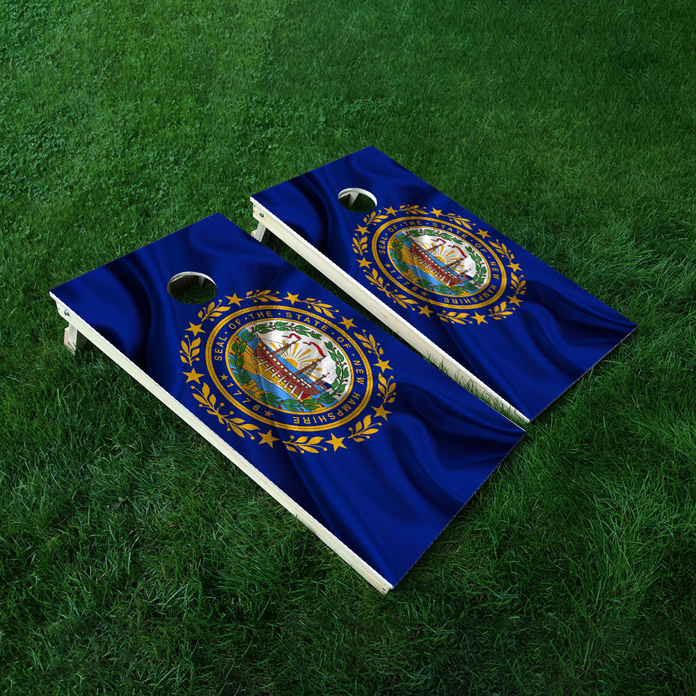 New Hampshire Classic State Flag Cornhole Boards Wraps (Set of 2)