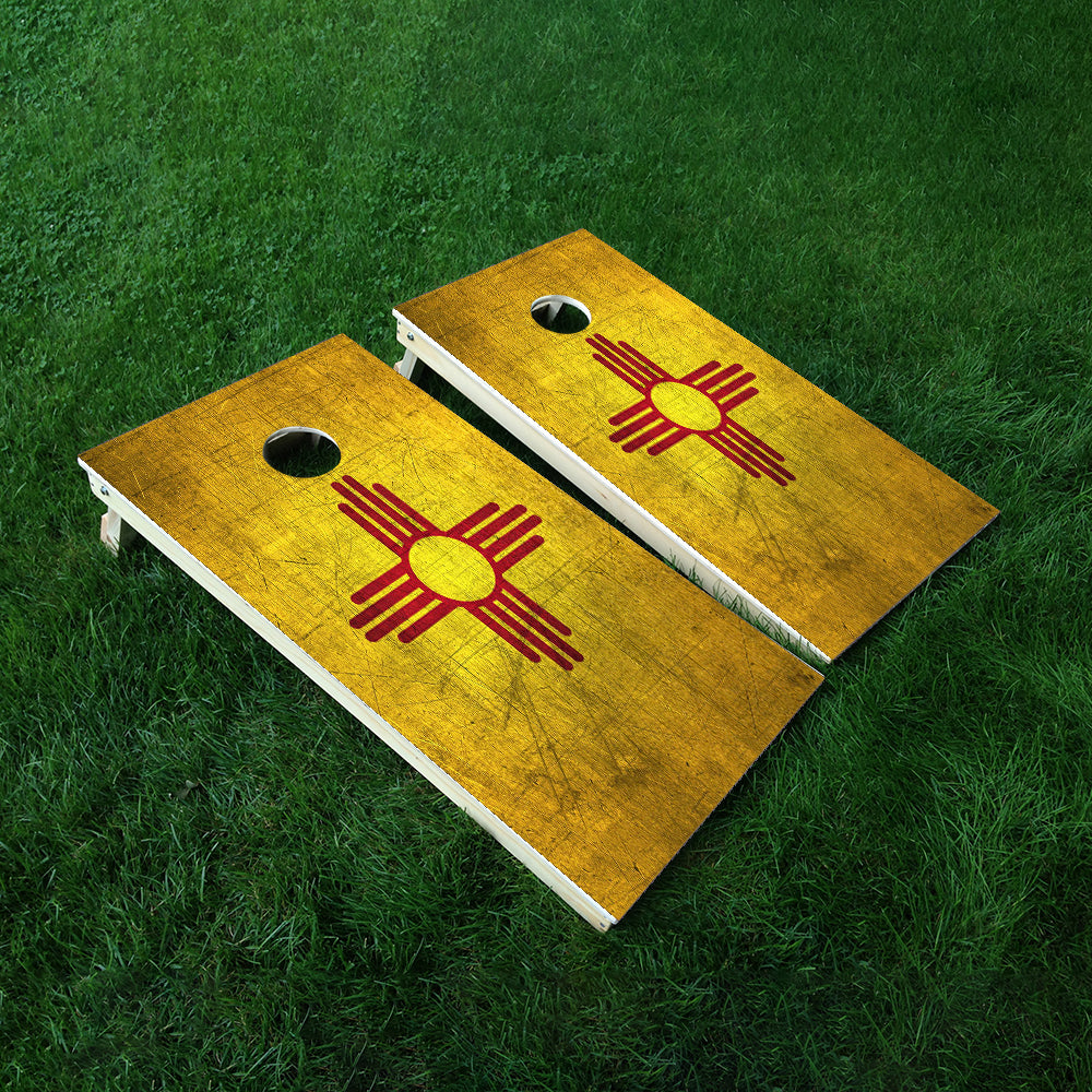 New Mexico Classic State Flag Cornhole Boards Wraps (Set of 2)