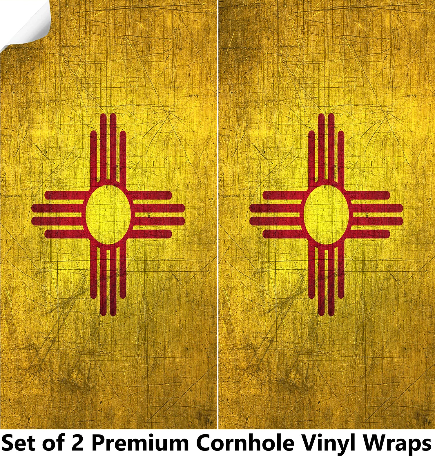 New Mexico Classic State Flag Cornhole Boards Wraps (Set of 2)