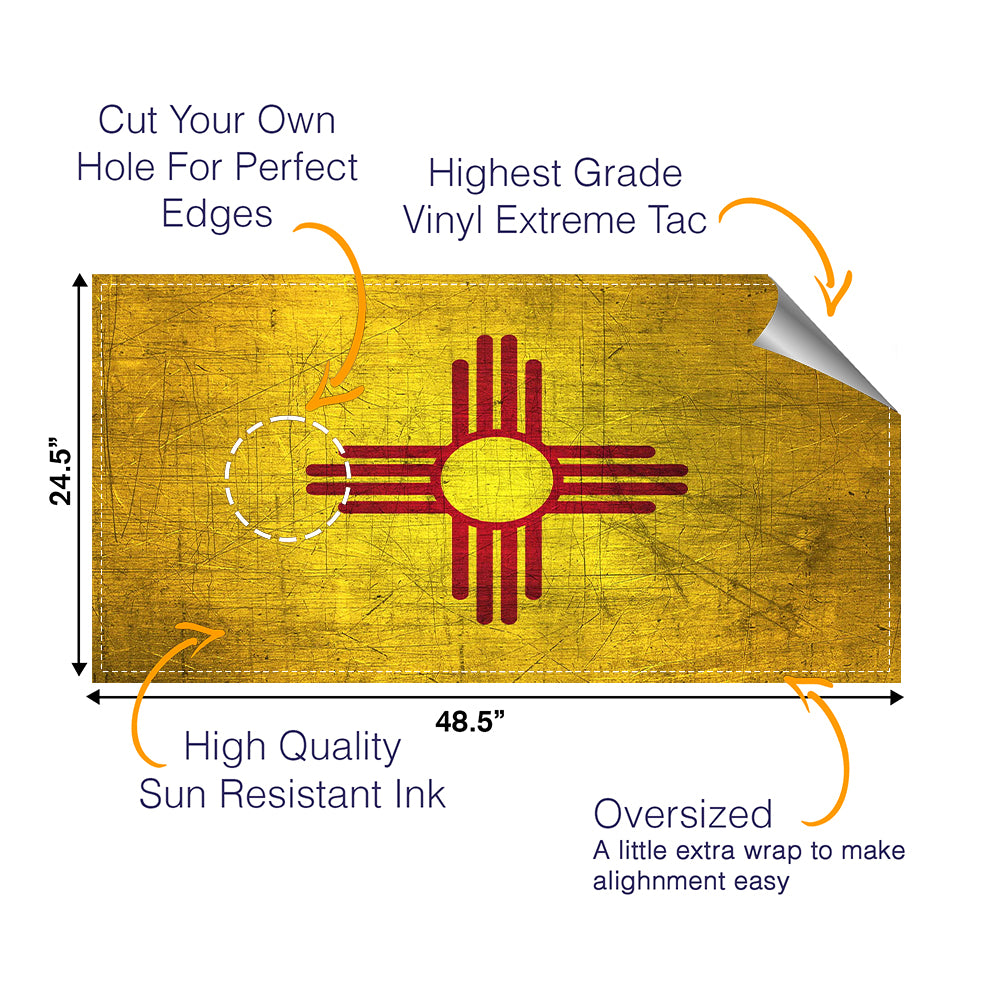 New Mexico Classic State Flag Cornhole Boards Wraps (Set of 2)