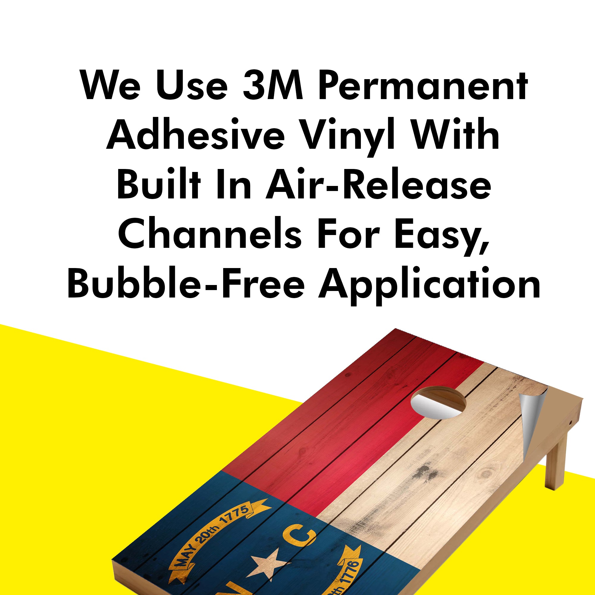 North Carolina Classic State Flag Cornhole Boards Wraps (Set of 2)