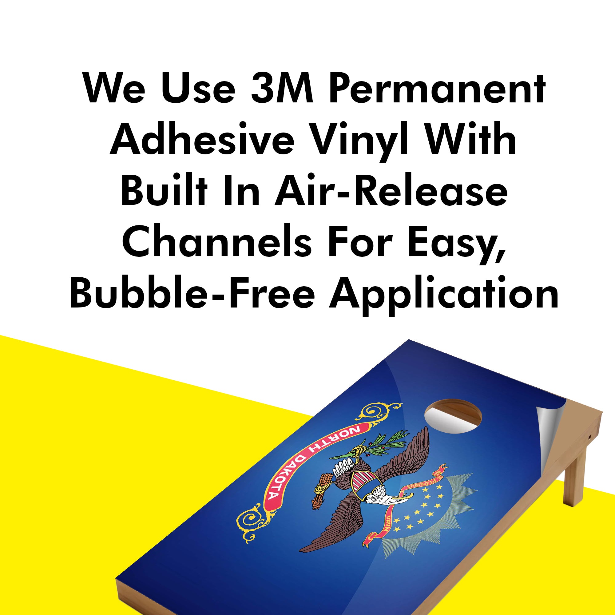 North Dakota Classic State Flag Cornhole Boards Wraps (Set of 2)