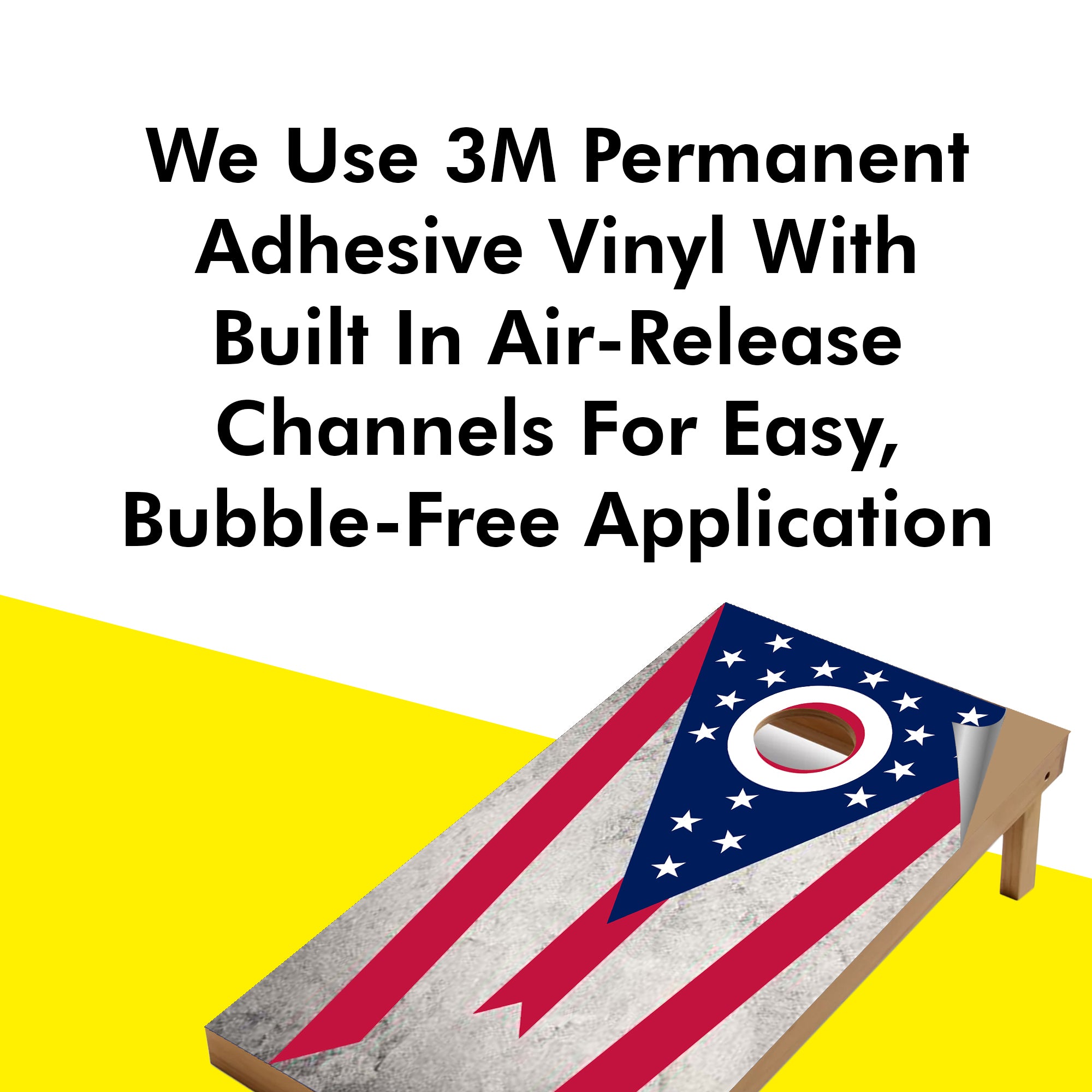 Ohio Classic State Flag Cornhole Boards Wraps (Set of 2)