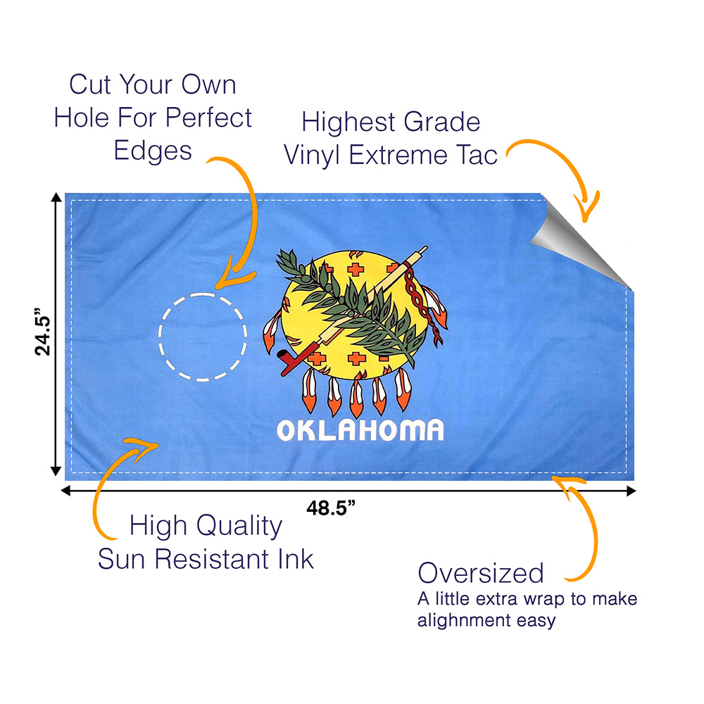 Oklahoma Classic State Flag Cornhole Boards Wraps (Set of 2)