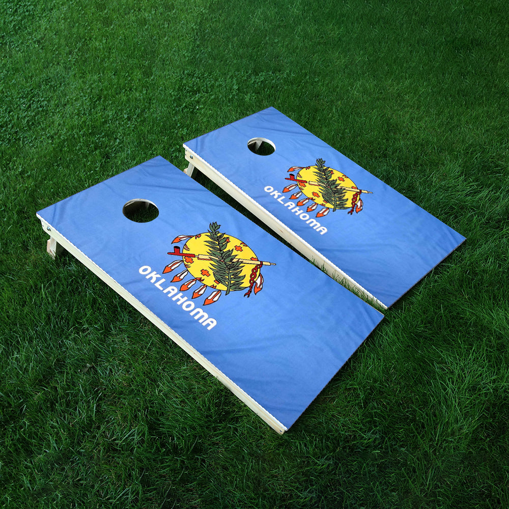 Oklahoma Classic State Flag Cornhole Boards Wraps (Set of 2)
