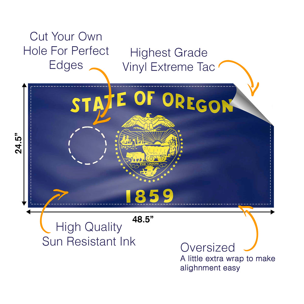 Oregon Classic State Flag Cornhole Boards Wraps (Set of 2)