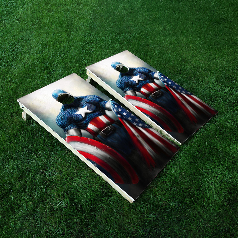 America A Hero Cornhole Boards Wraps (Set of 2)