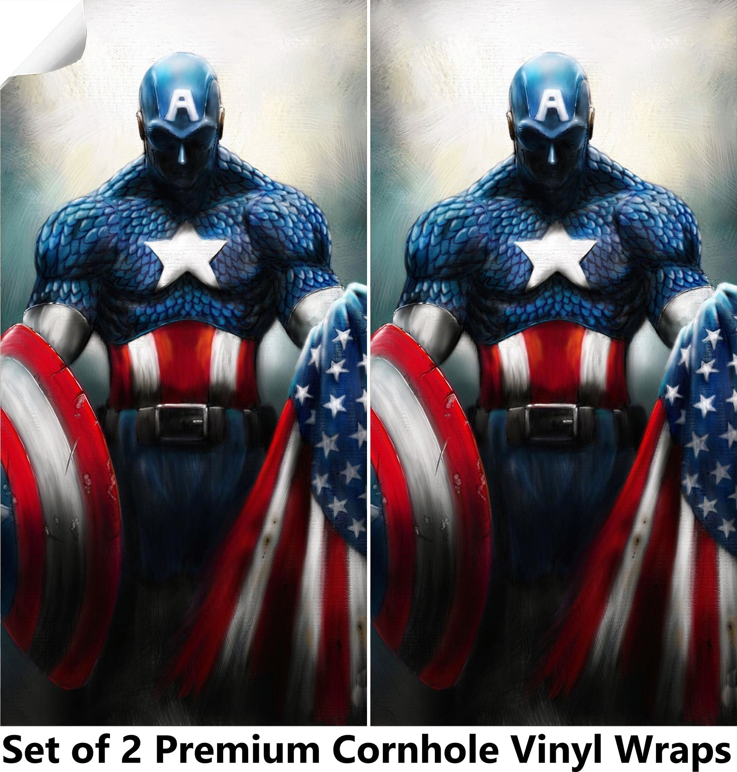 America A Hero Cornhole Boards Wraps (Set of 2)