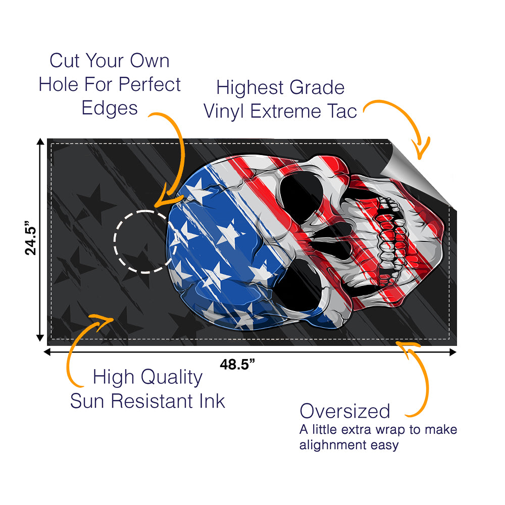 American Skull Cornhole Boards Wraps (Set of 2)
