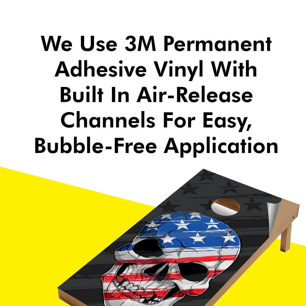 American Skull Cornhole Boards Wraps (Set of 2)