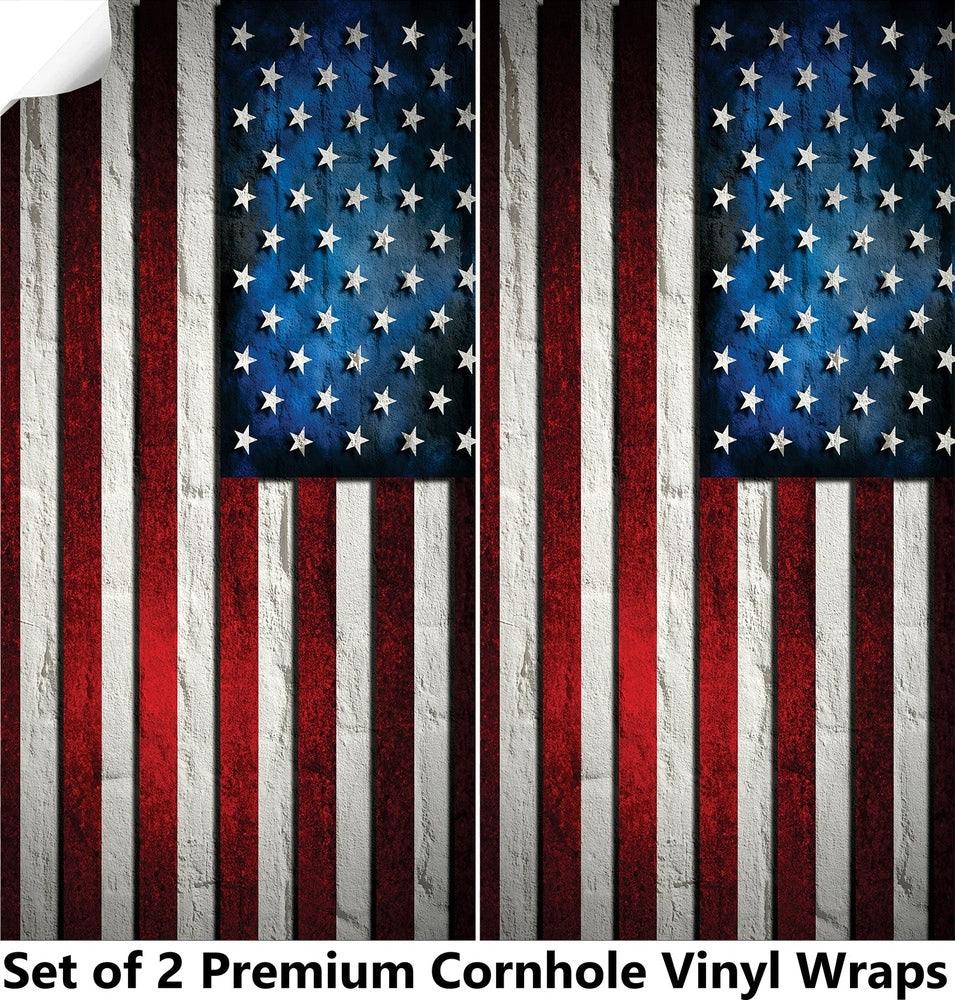 American Flag Cornhole Boards Wraps (Set of 2)