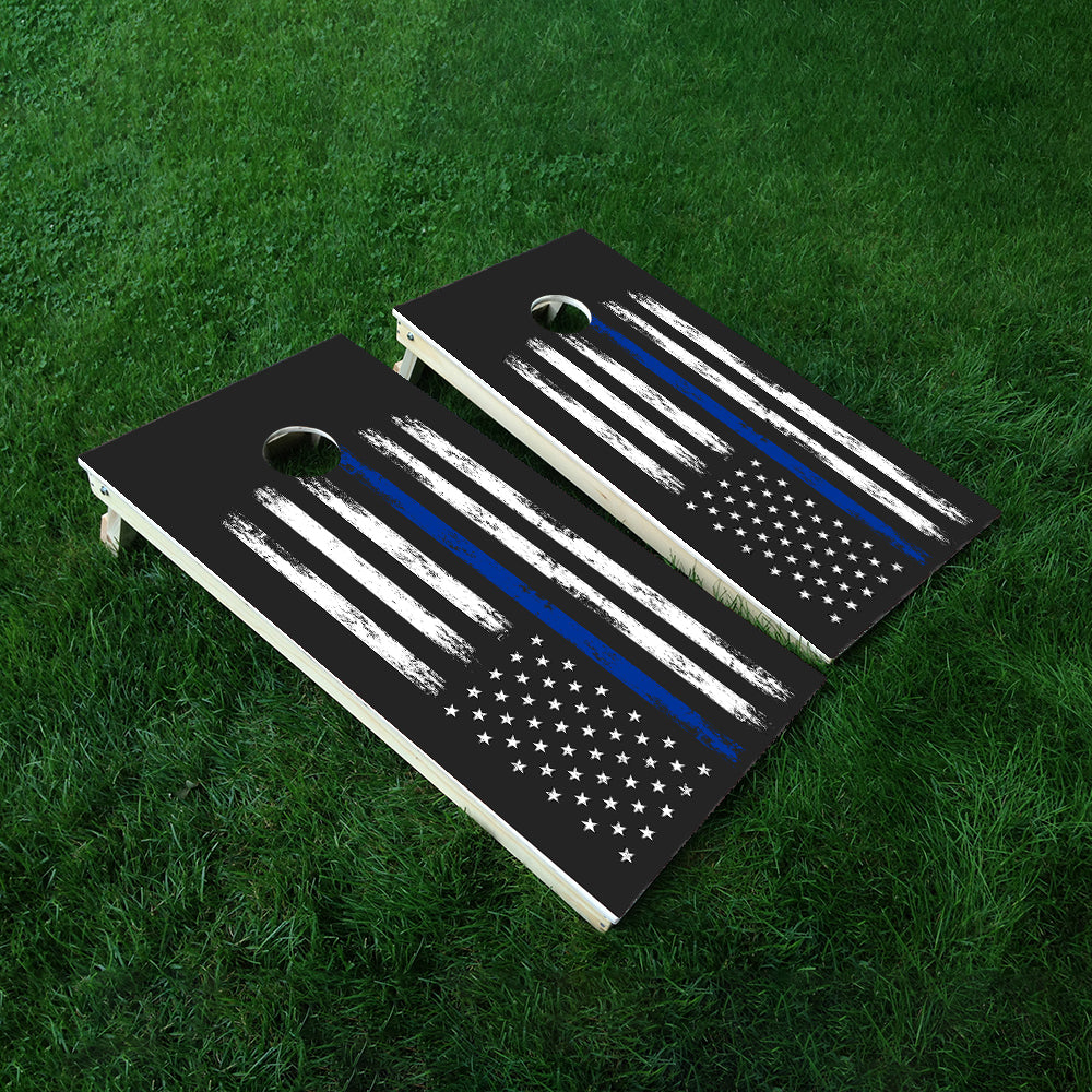 Blue Line Cornhole Boards Wraps (Set of 2)