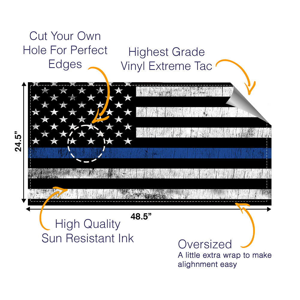 Blue Line Vintage Cornhole Boards Wraps (Set of 2)