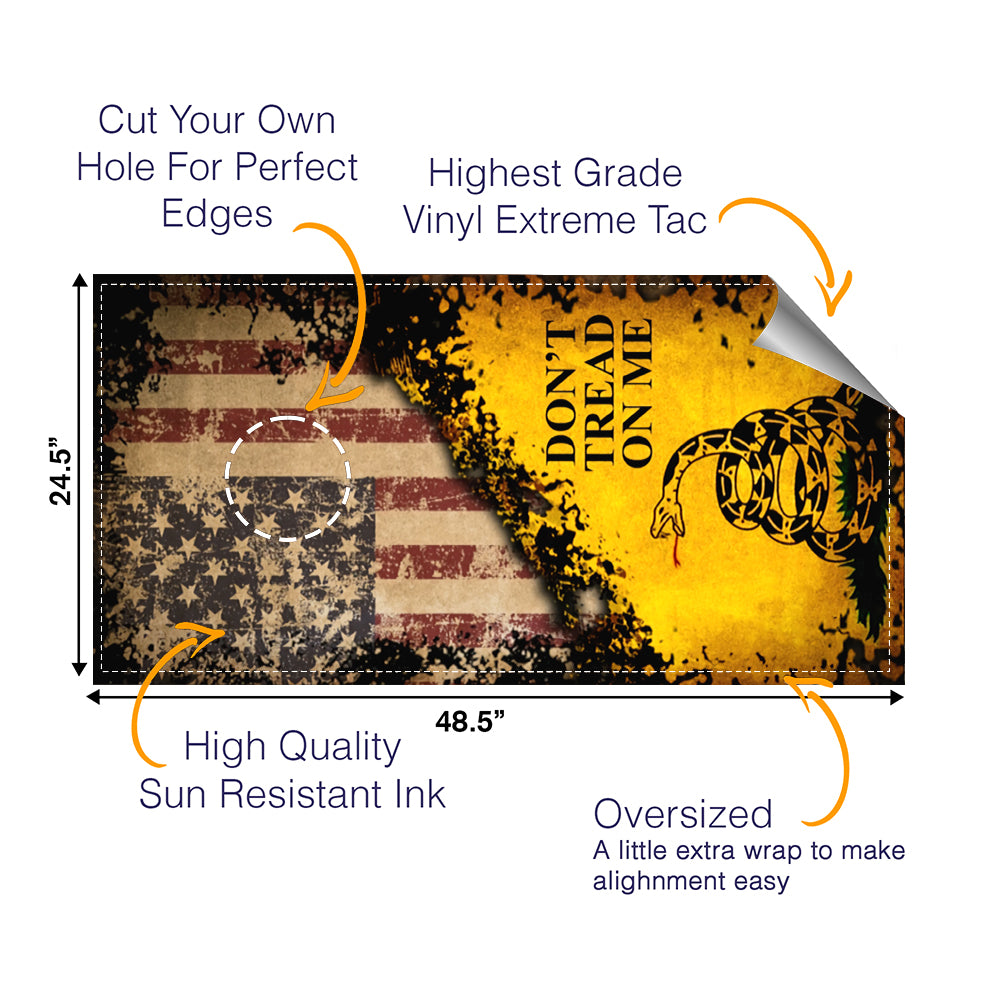 Don't Tread On Me Cornhole Boards Wraps (Set of 2)