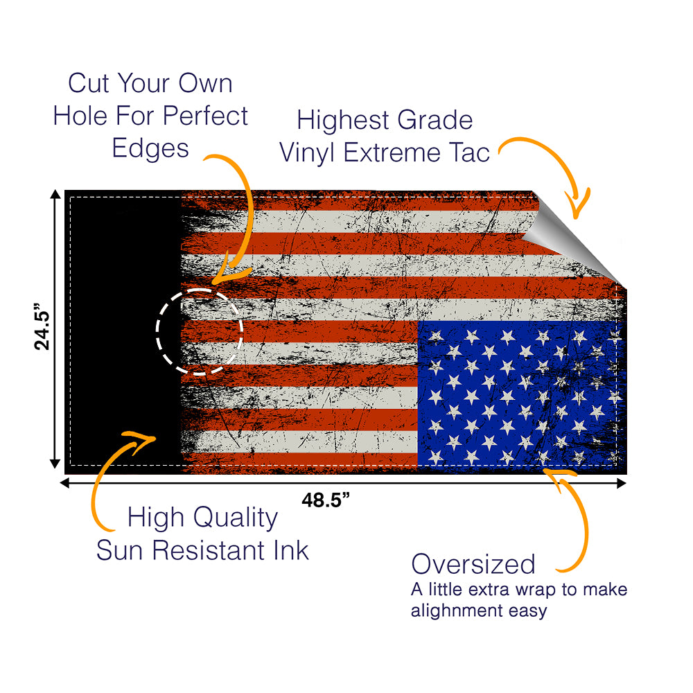 Distressed Flag Cornhole Boards Wraps (Set of 2)