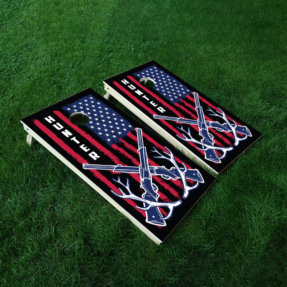 Hunting Flag Cornhole Boards Wraps (Set of 2)