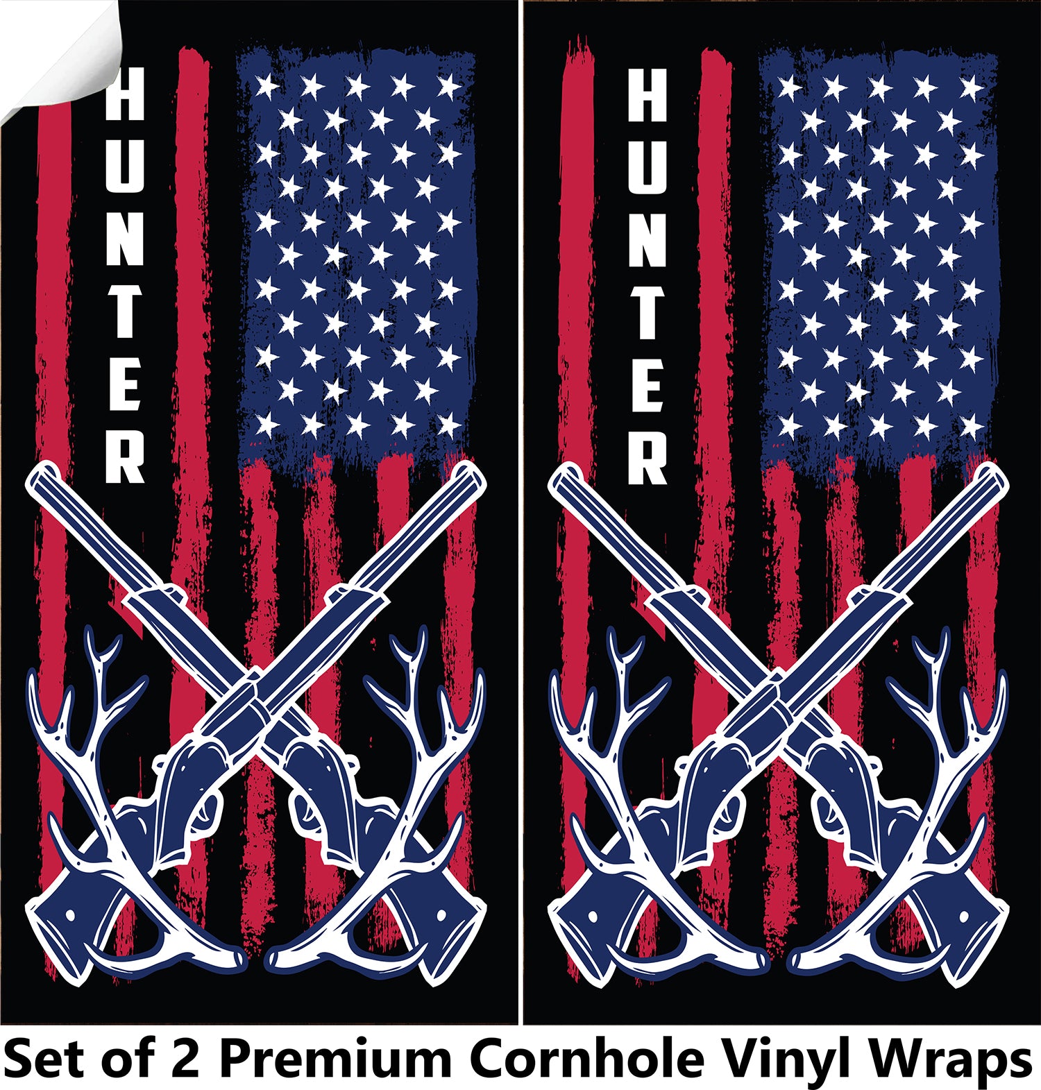Hunting Flag Cornhole Boards Wraps (Set of 2)