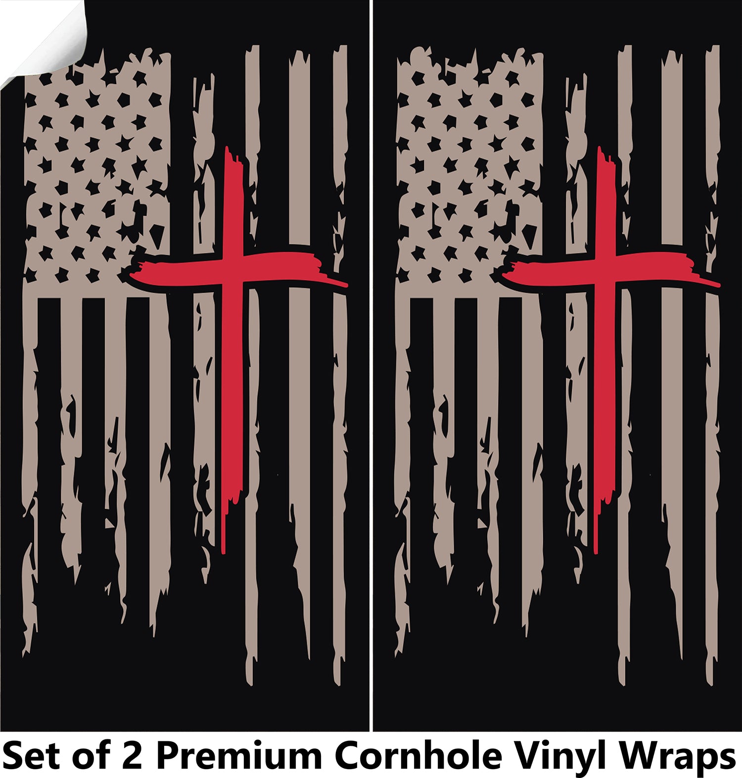 Red Cross Cornhole Boards Wraps (Set of 2)