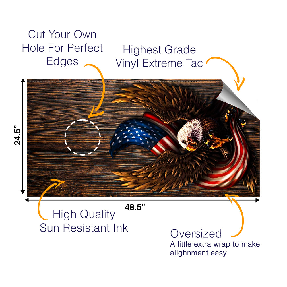 Eagle Windy Flag Cornhole Boards Wraps (Set of 2)