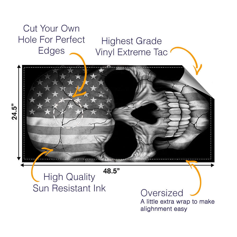 Grey Skull Cornhole Boards Wraps (Set of 2)