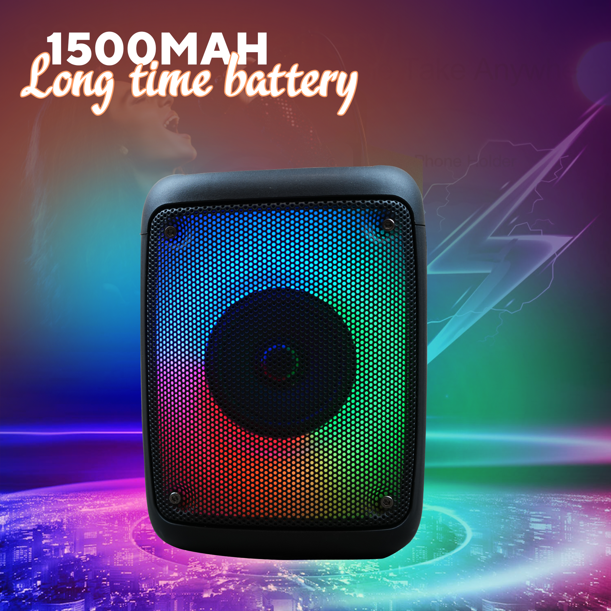 Single 3'' Portable Wireless LED Bluetooth Speaker