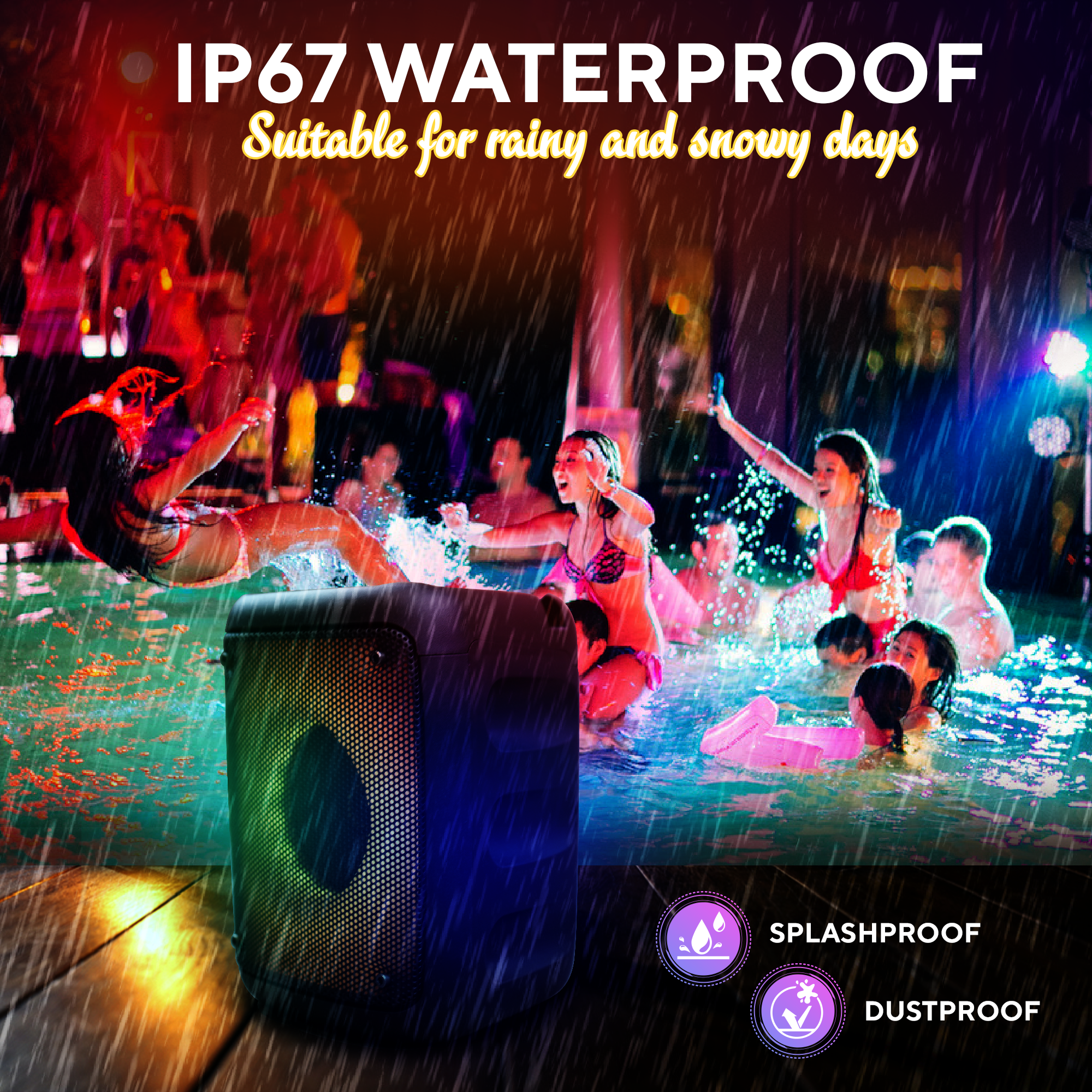 Single 3'' Portable Wireless LED Bluetooth Speaker