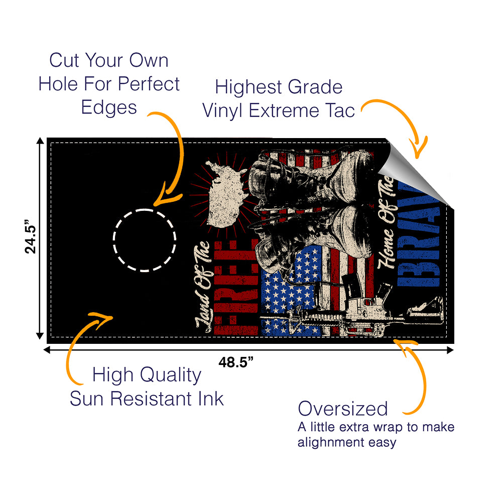 Land of Free Cornhole Boards Wraps (Set of 2)