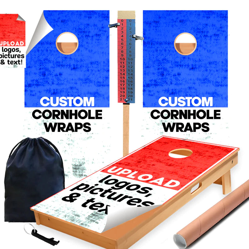 Personalized Cornhole Wraps (See Design Process in Description Below) -(Set of 2)