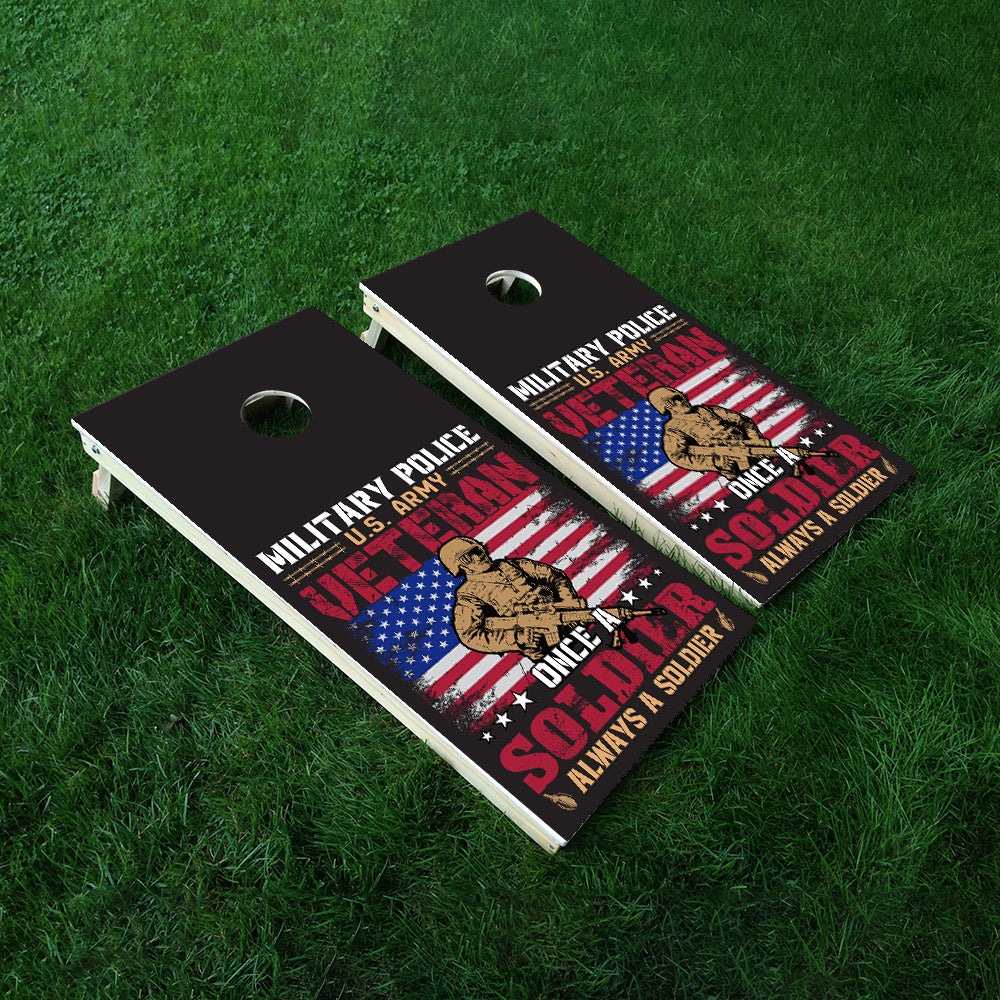 Military Power Veteran Cornhole Boards Wraps (Set of 2)