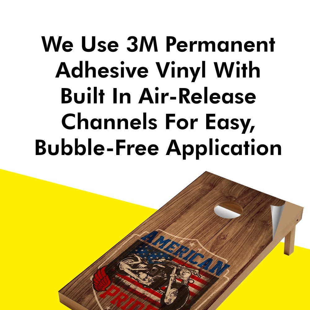 American Motorcycle Cornhole Boards Wraps (Set of 2)