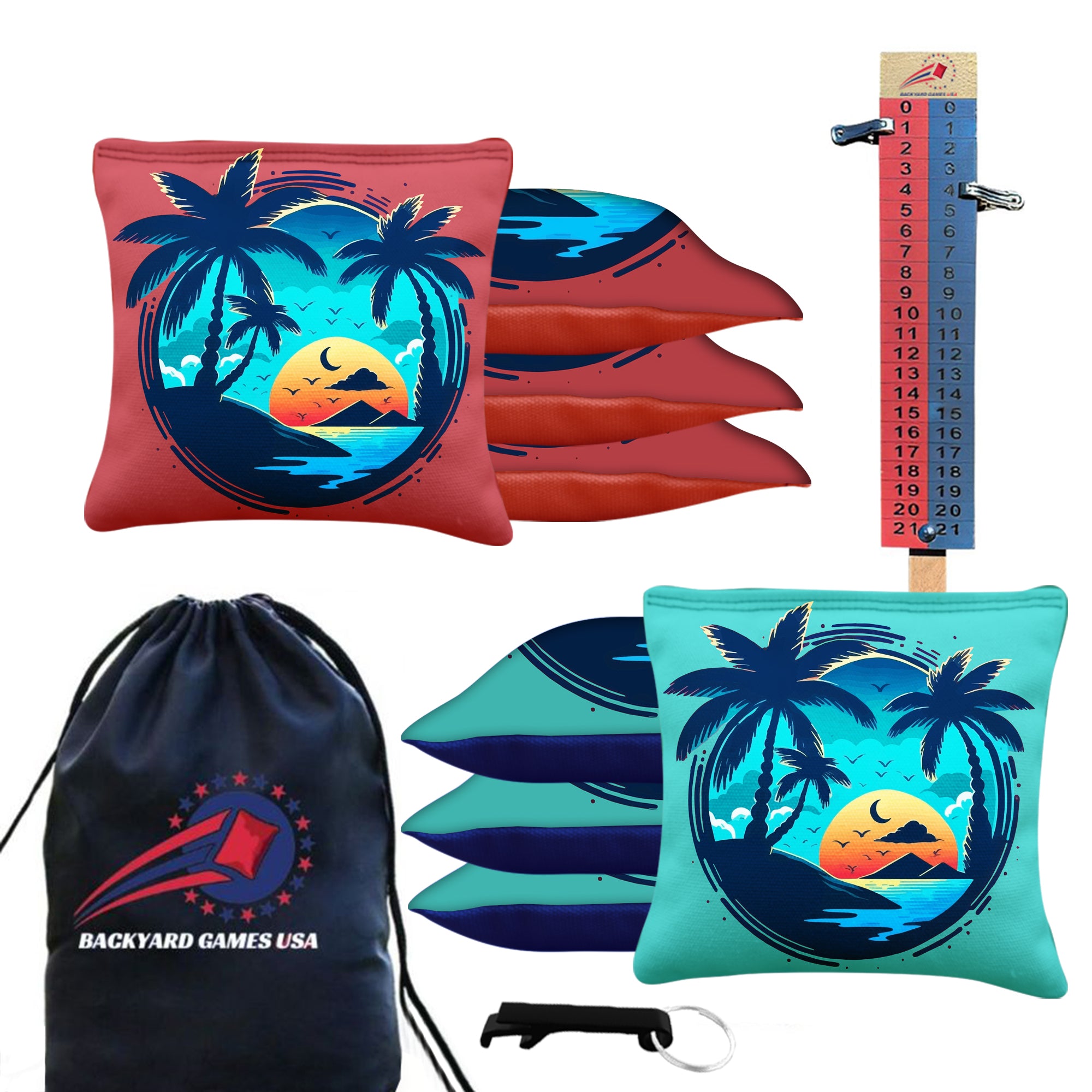 Beach Circle Cornhole Bags