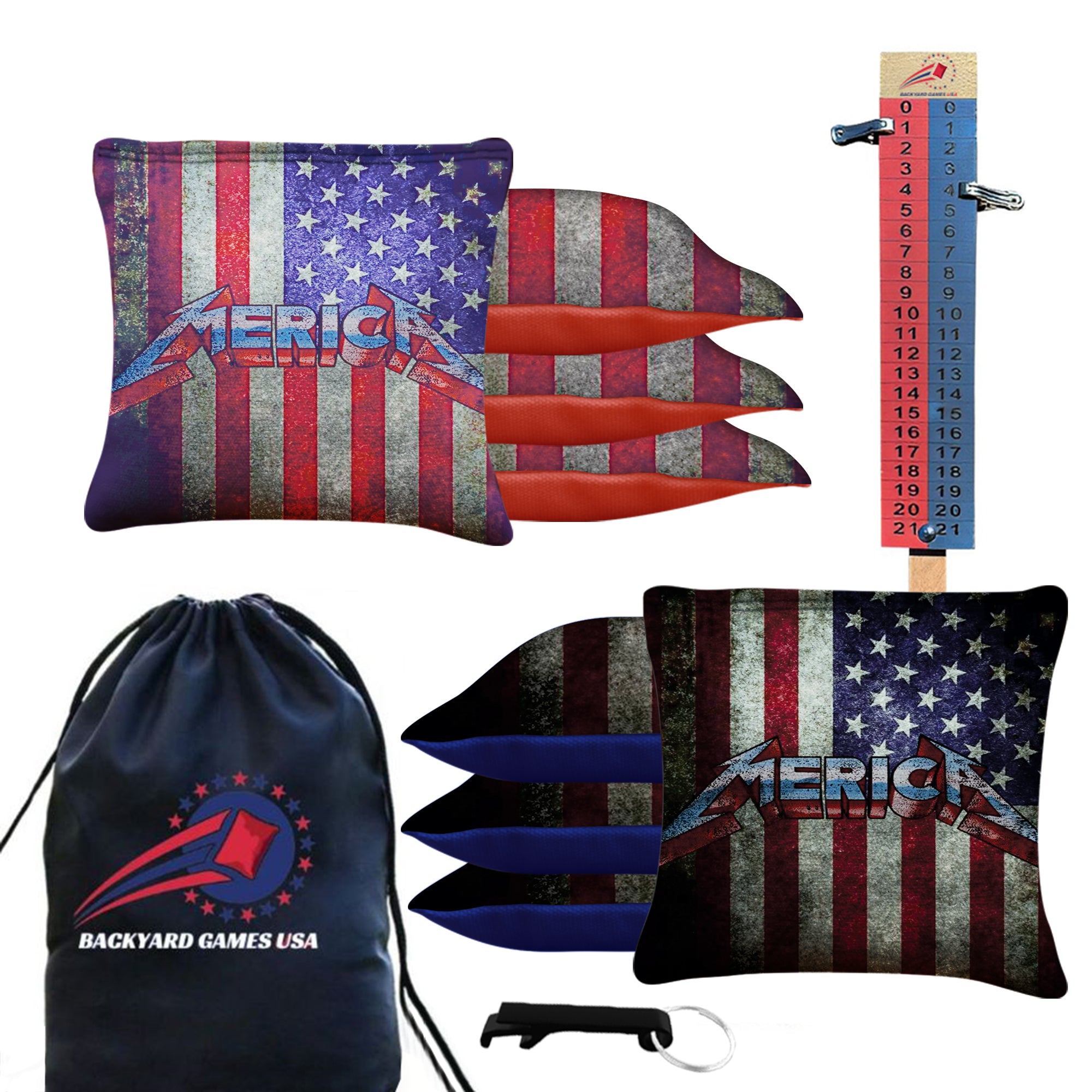 American Flag Cornhole Bags - Set of 8
