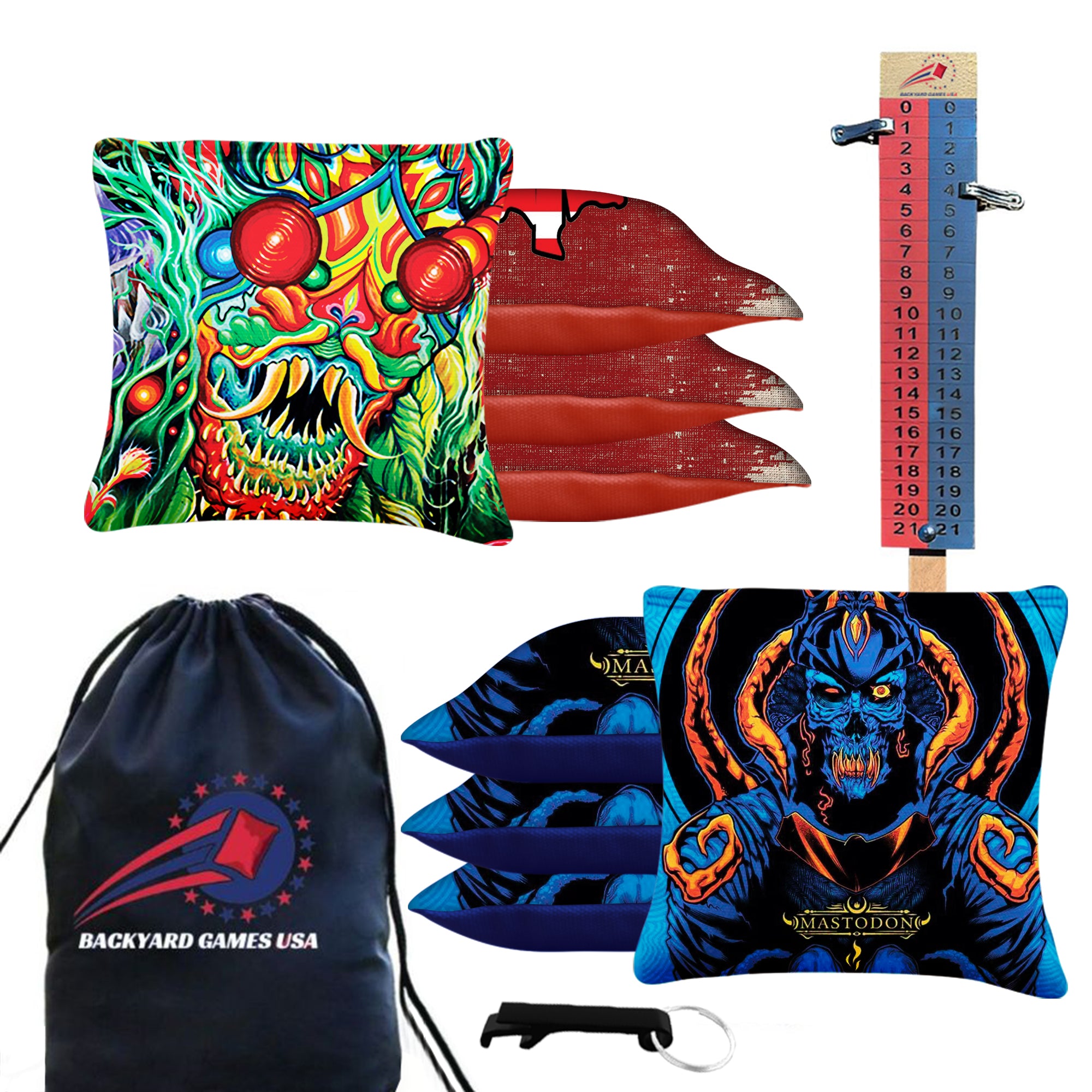 Colorful Skull Cornhole Bags - Set of 8