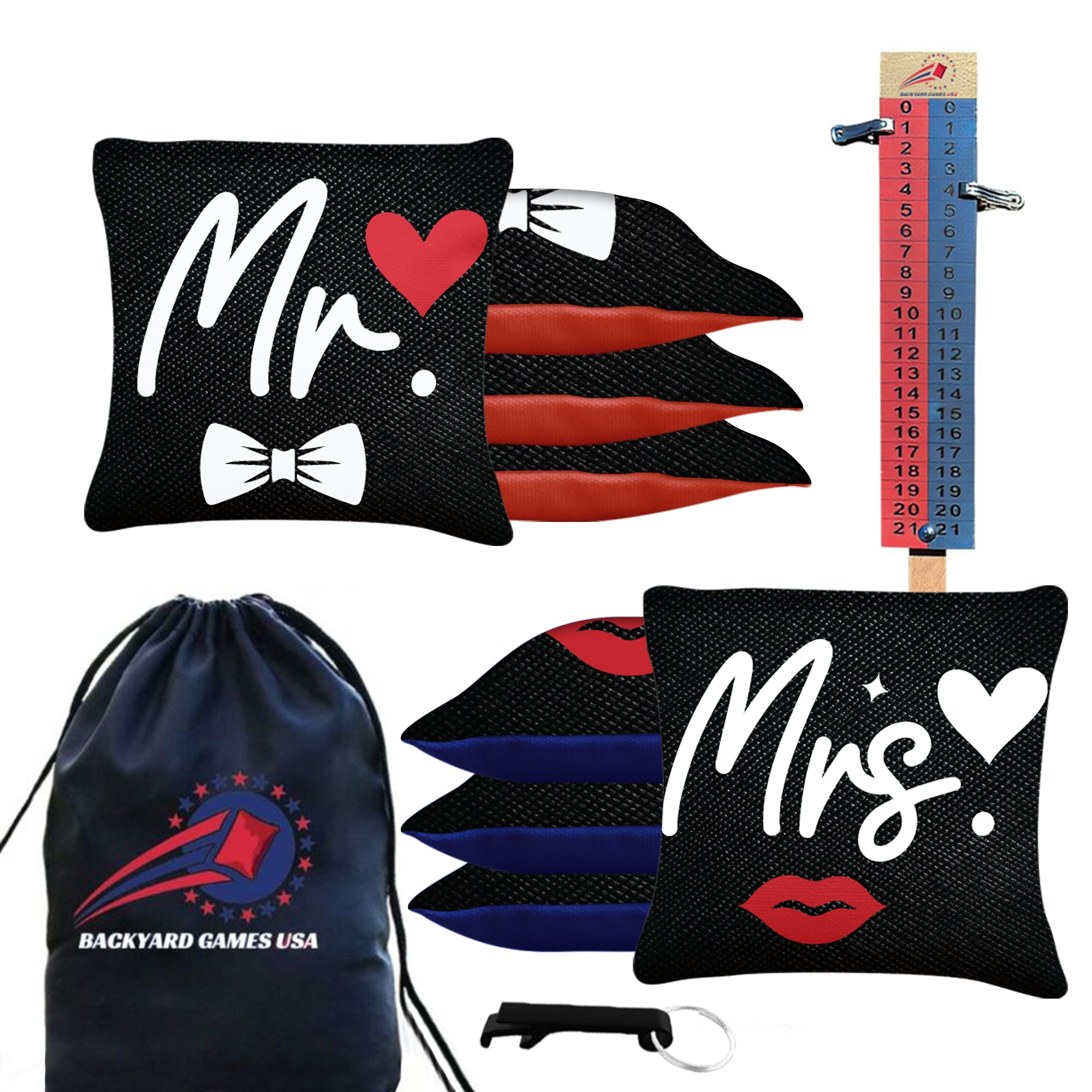 Mr. Mrs. Cornhole Bags - Set of 8