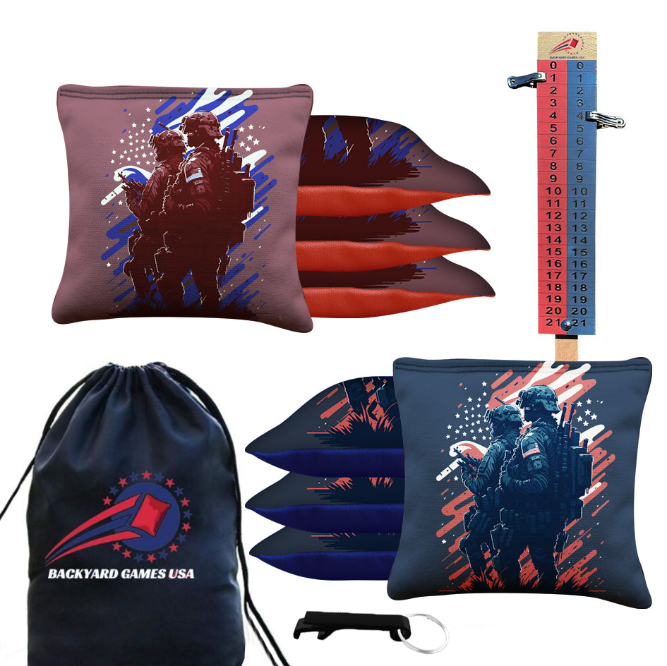 Two Soldiers Cornhole Bags - Set of 8