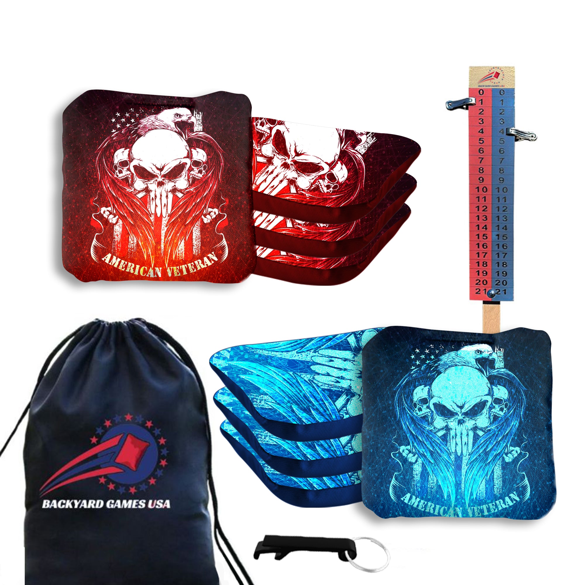 American Veteran Cornhole Bags - Set of 8