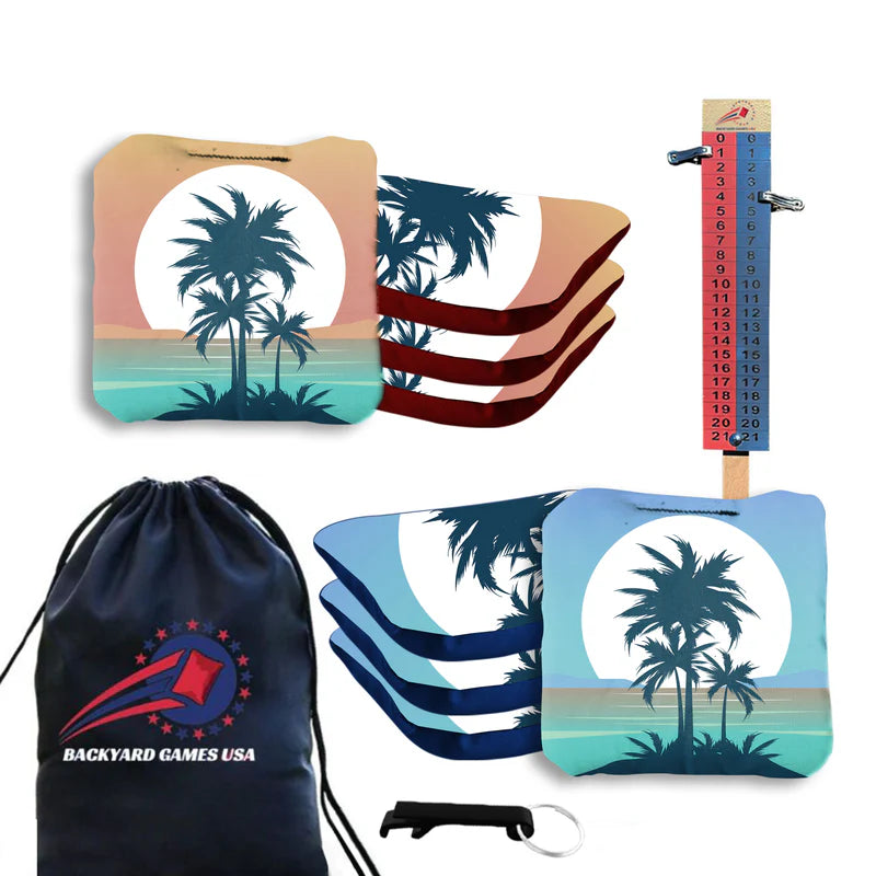 Tropical Palms Cornhole Bags - Set of 8