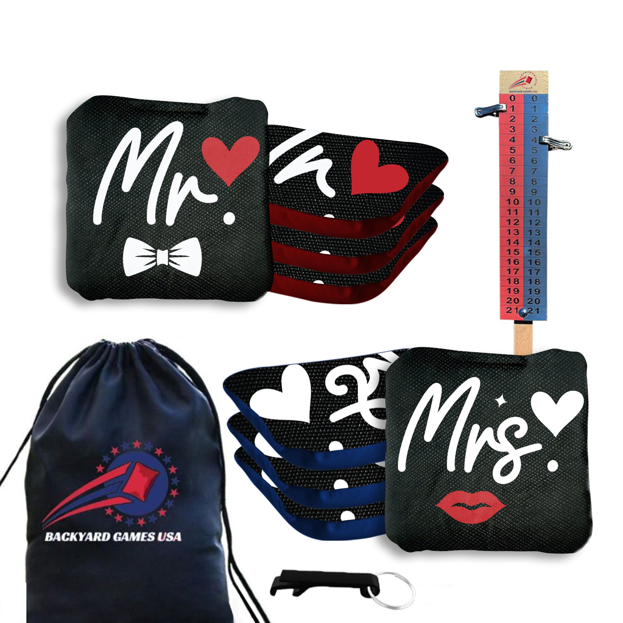 Mr. Mrs. Cornhole Bags - Set of 8