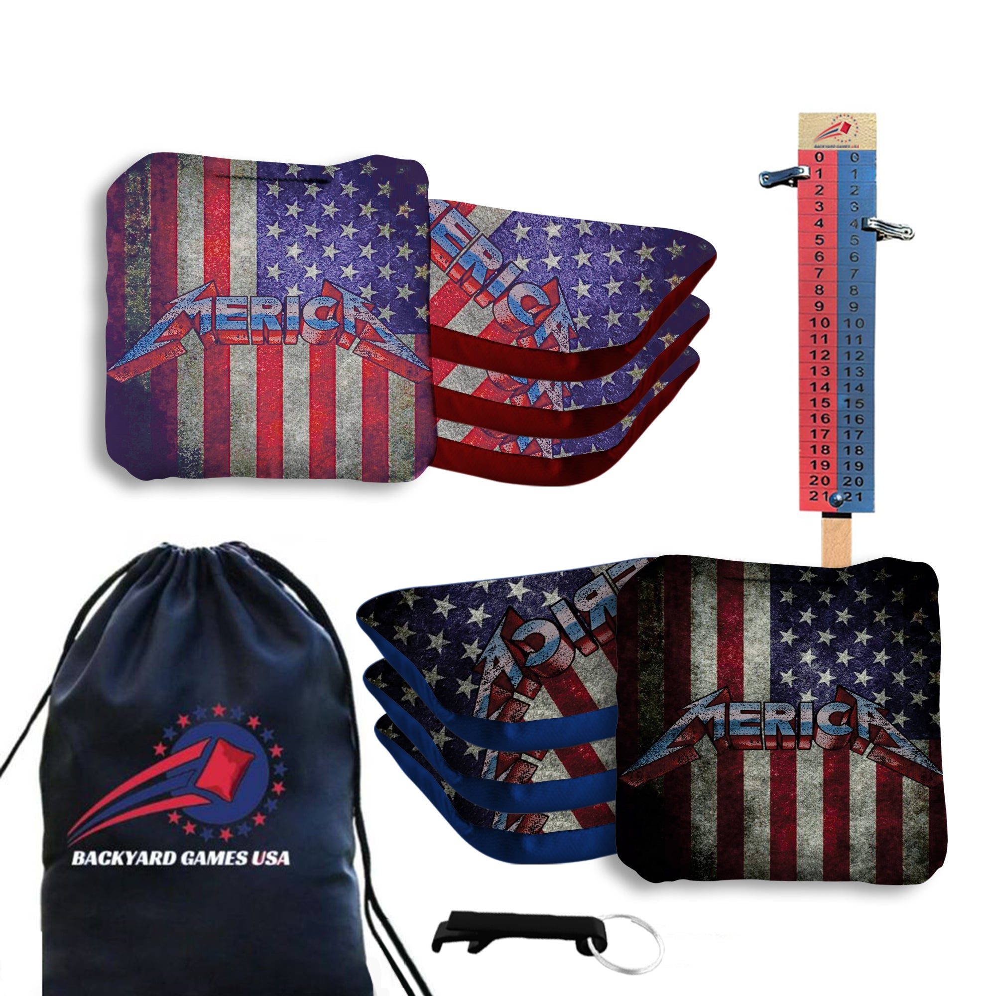 American Flag Cornhole Bags - Set of 8