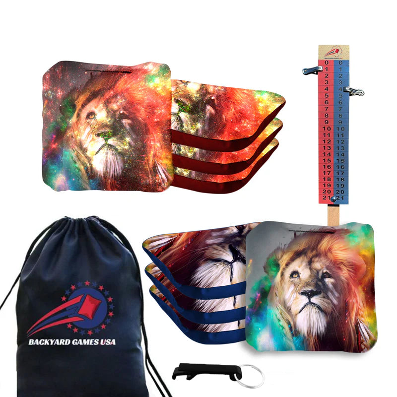 Colored Lion Cornhole Bags - Set of 8