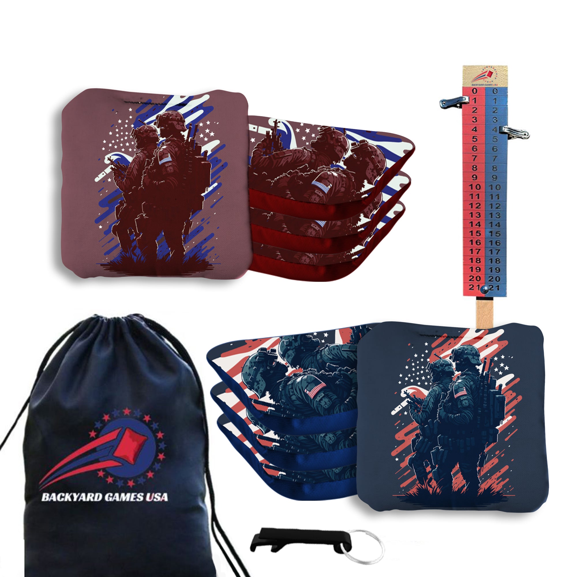 Two Soldiers Cornhole Bags - Set of 8