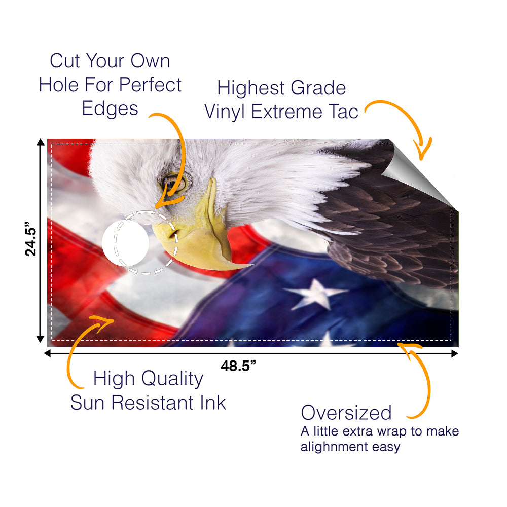 Right Bald Eagle Cornhole Boards Wraps (Set of 2)