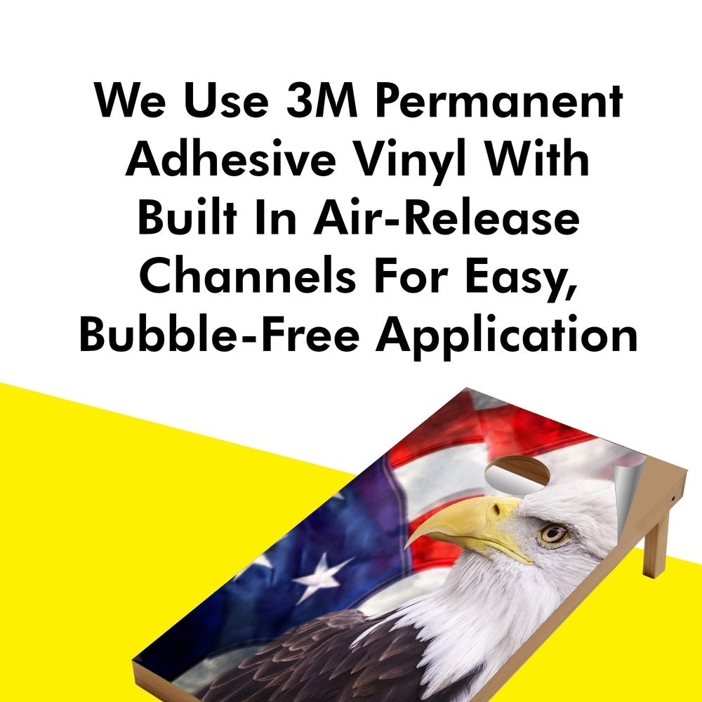 Right Bald Eagle Cornhole Boards Wraps (Set of 2)