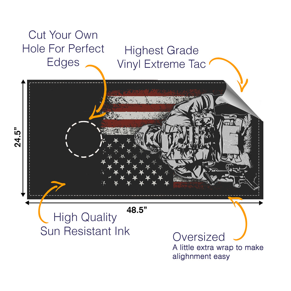 Soldier Flag Cornhole Boards Wraps (Set of 2)