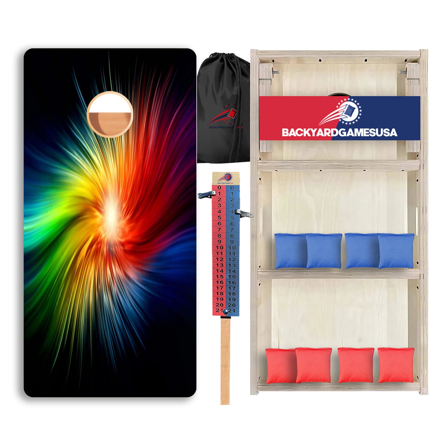 Rainbow Swirl Professional Cornhole Boards