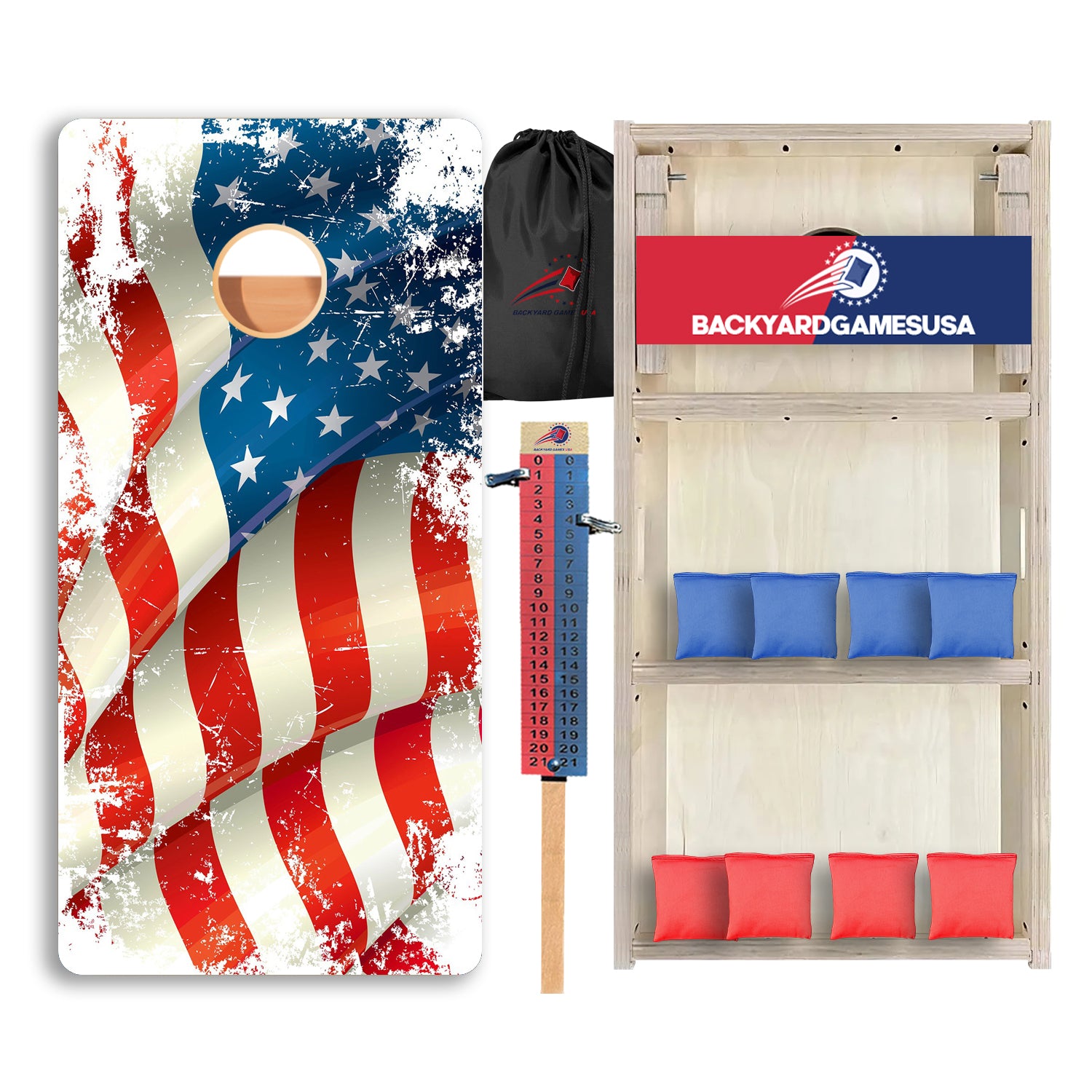 White Distressed Flag Professional Cornhole Boards