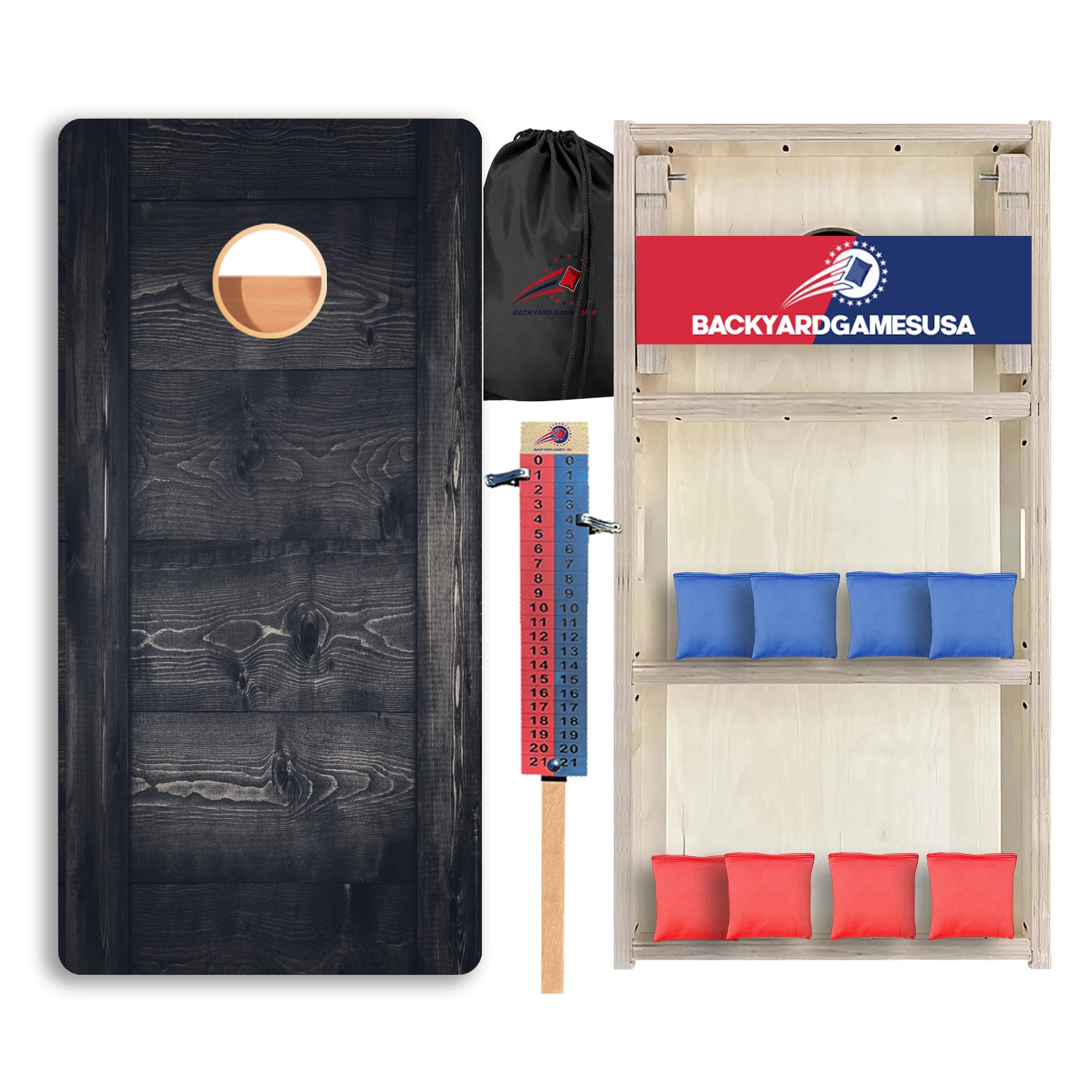 Grey Panel Wood Grain Professional Cornhole Boards