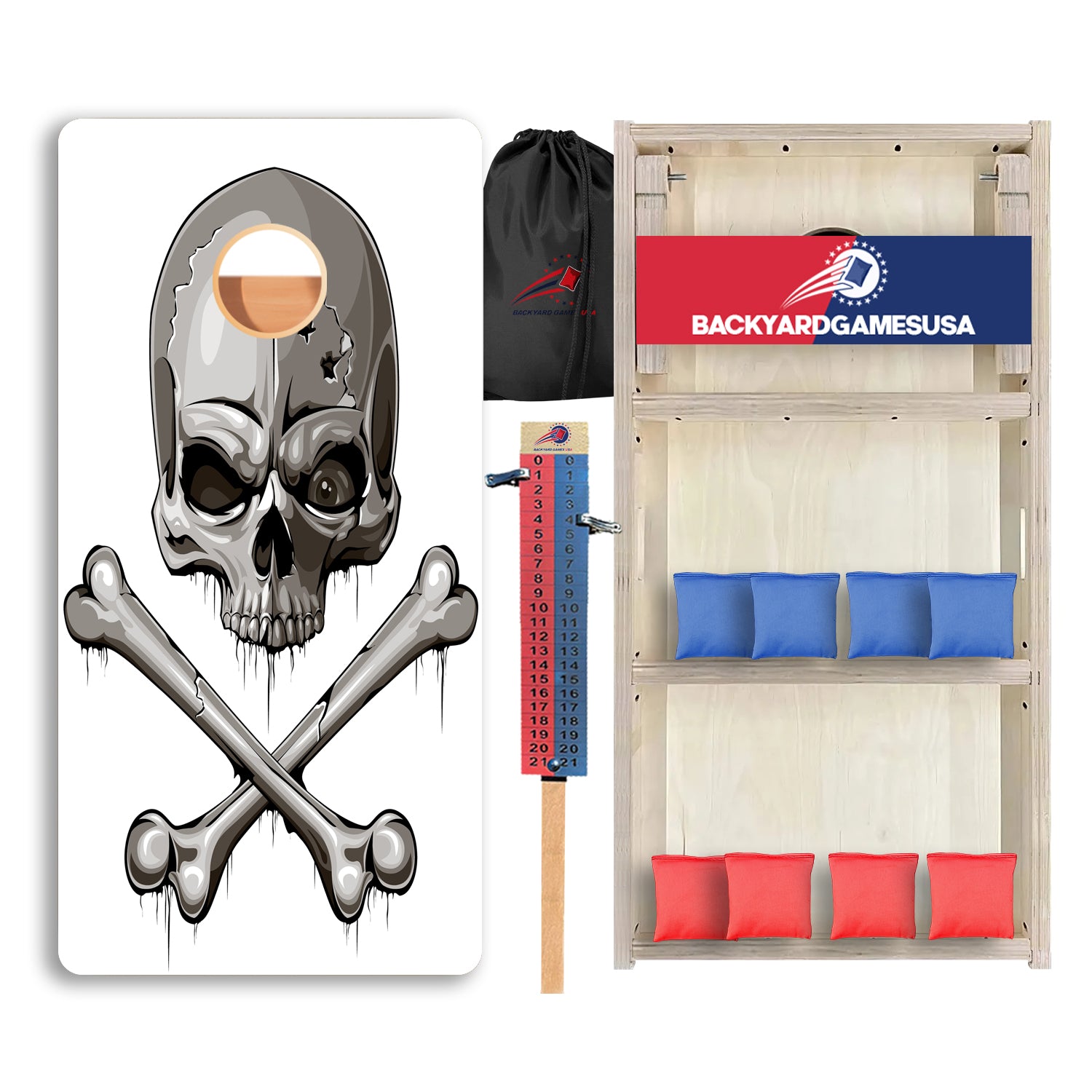 White Skull Bones Professional Cornhole Boards