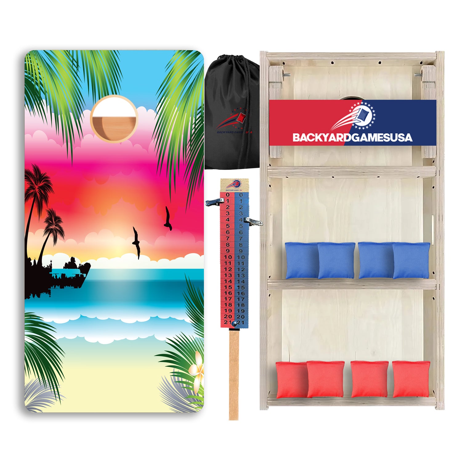 Colorful Tropical Professional Cornhole Boards